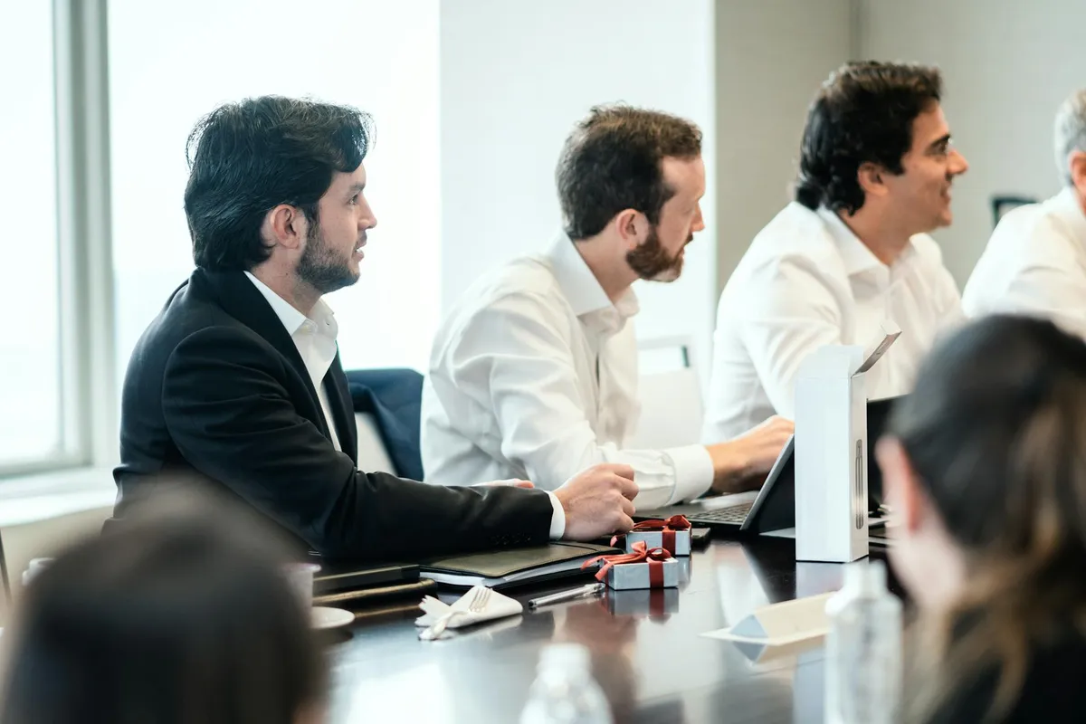 Business meeting around a table