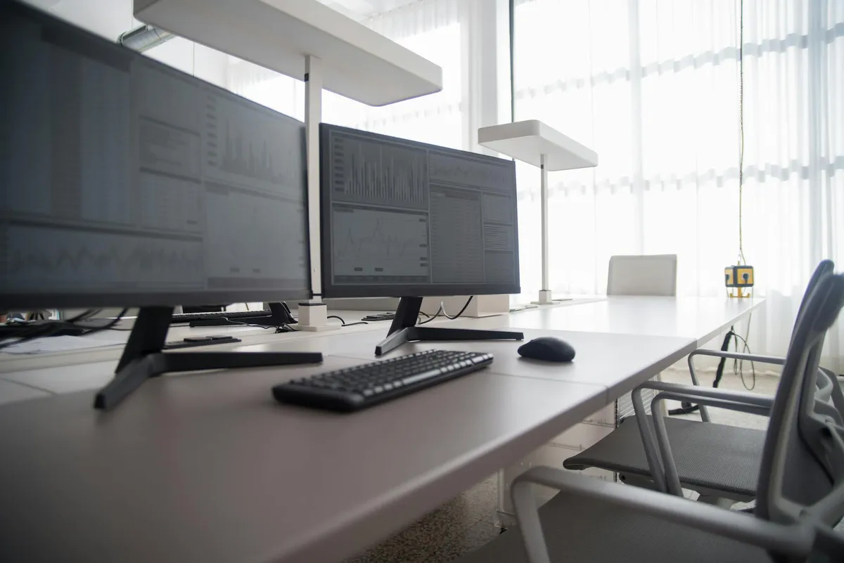 Office computer screen on desk